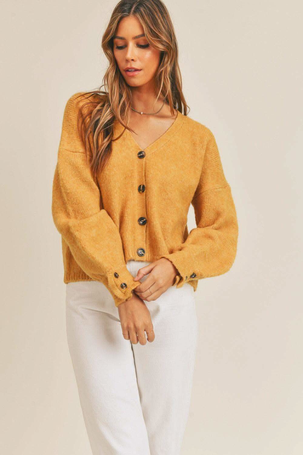 MABLE Long Sleeve Button Down Sweater Cardigan - SwagglyLife Home & Fashion
