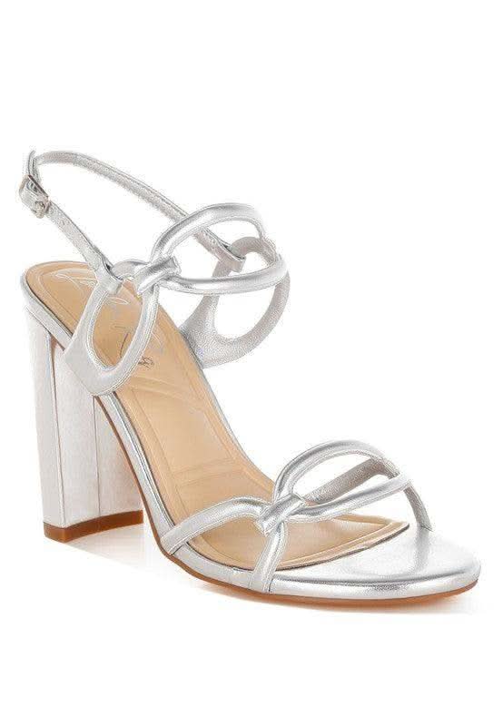 Ryzah Metallic Cut Out Chain Sandals in Silver - photo