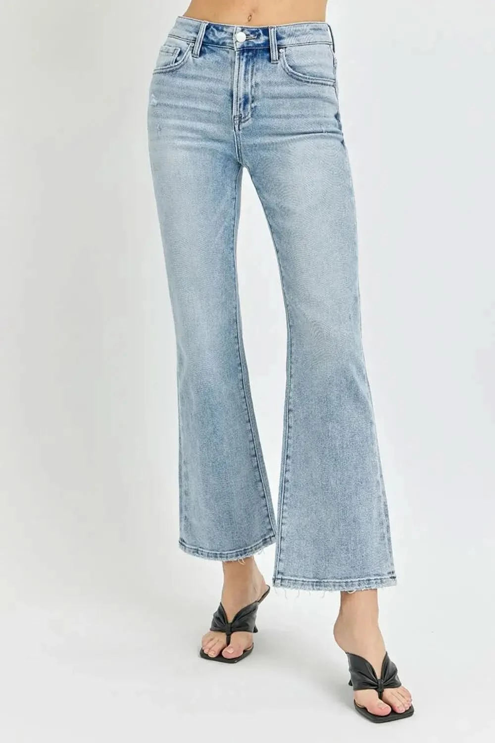 RISEN Full Size High Rise Ankle Flare Jeans in - photo