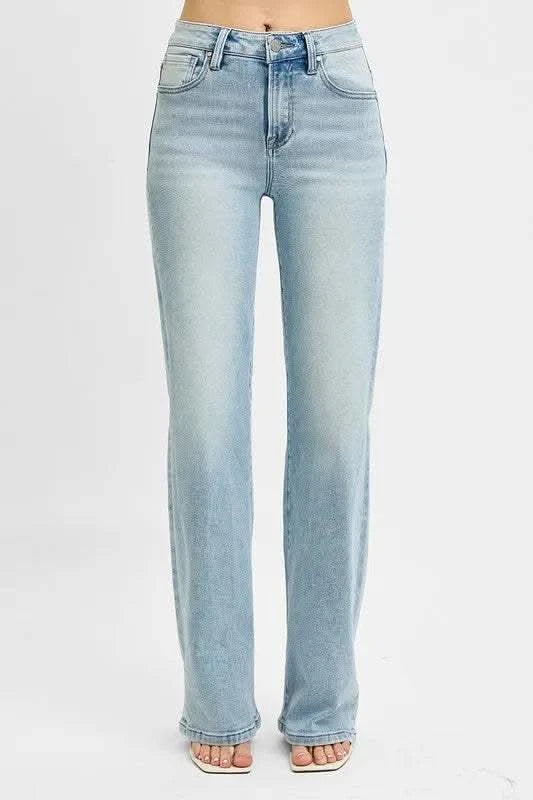 RISEN High Rise Wide Leg 90's Jeans in - photo