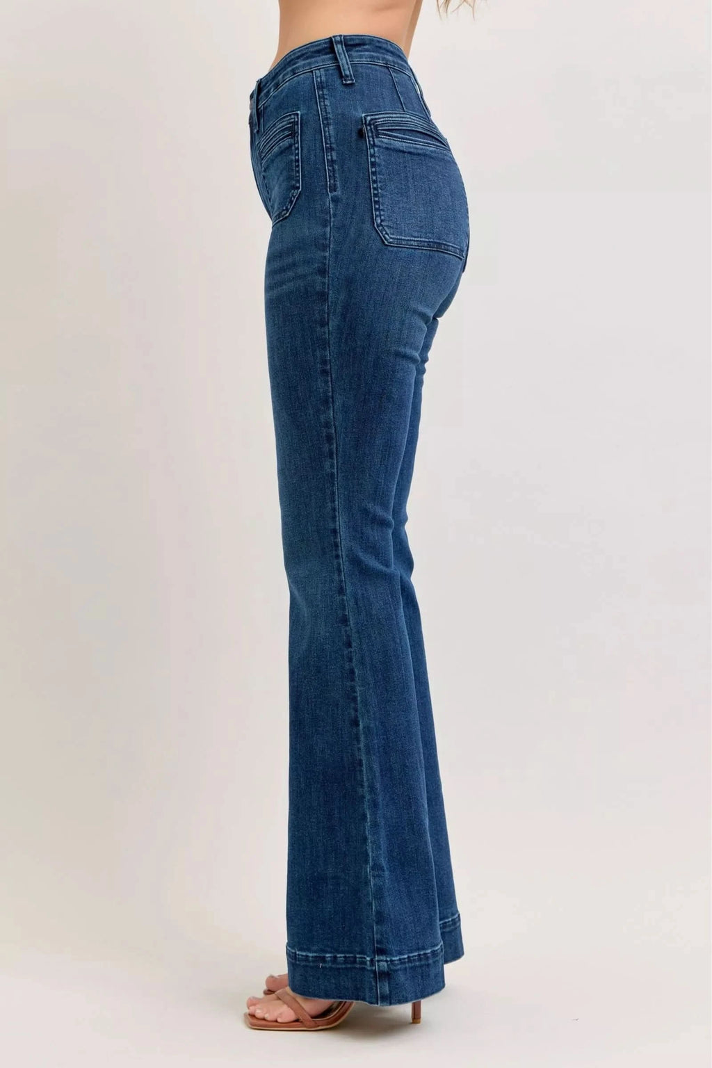 Judy Blue High-Waisted Flare Jeans with Front Pockets in - photo