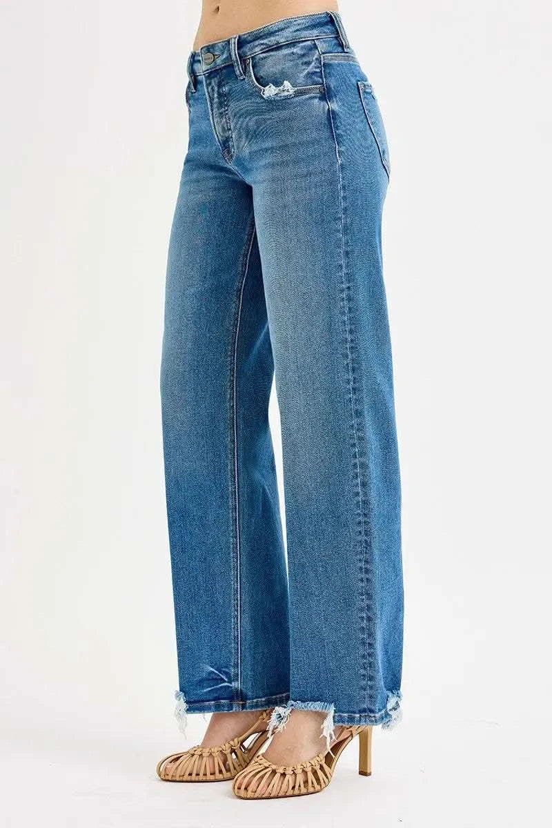 RISEN Full Size Mid Rise Baggy Jeans Plus Size in - photo