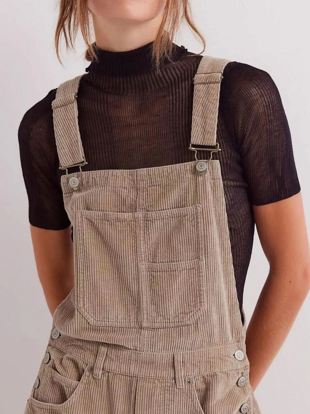 Corduroy Wide-Leg Overall with Adjustable Straps in - photo