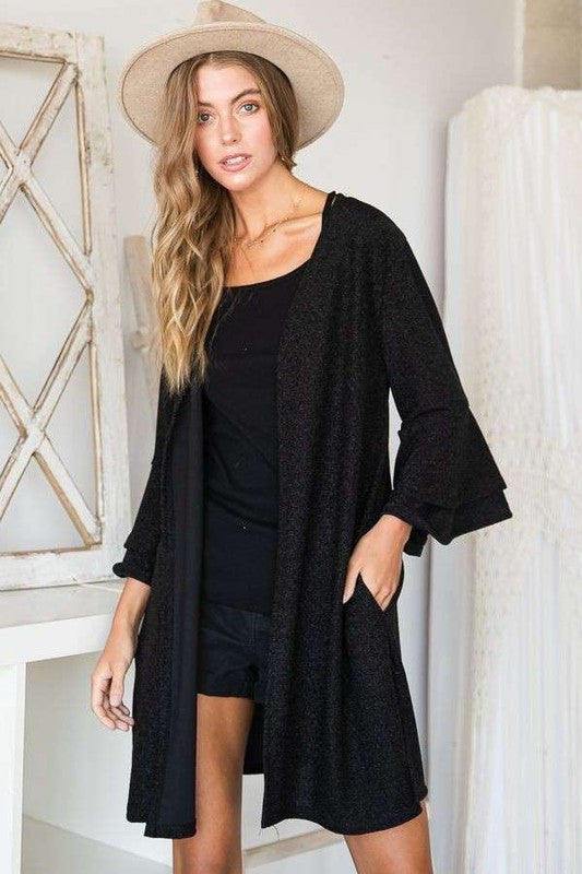 Glitter Bell Seeve Kimono Cardigan in - photo