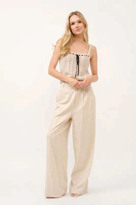 And The Why High-Rise Wide Leg Linen Blended Pants - SwagglyLife Home & Fashion And The Why High-Rise Wide Leg Linen Blended Pants - SwagglyLife Home & Fashion