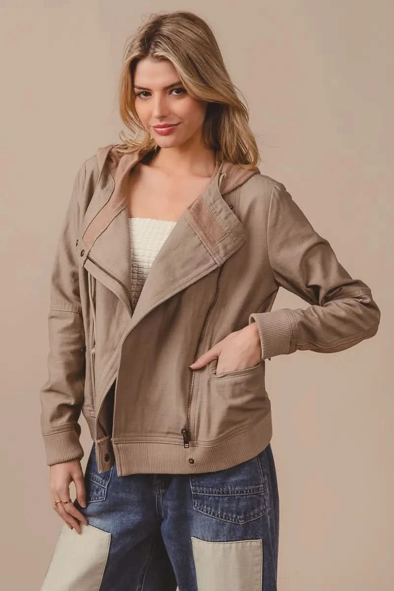 BiBi Textured Woven Rider Jacket in - photo