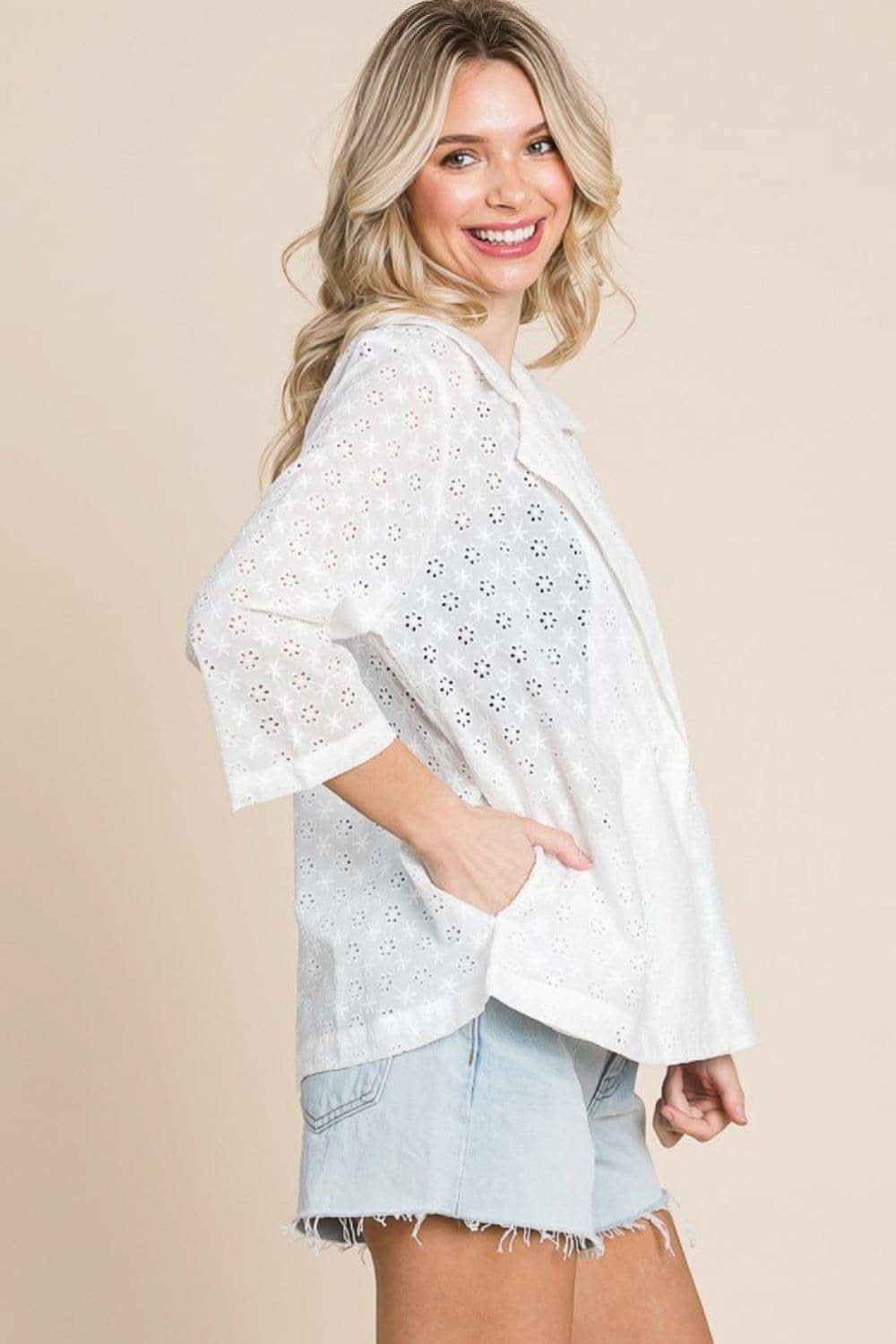 Culture Code Double Breasted Eyelet Jacket with Pockets in - Jackets photo