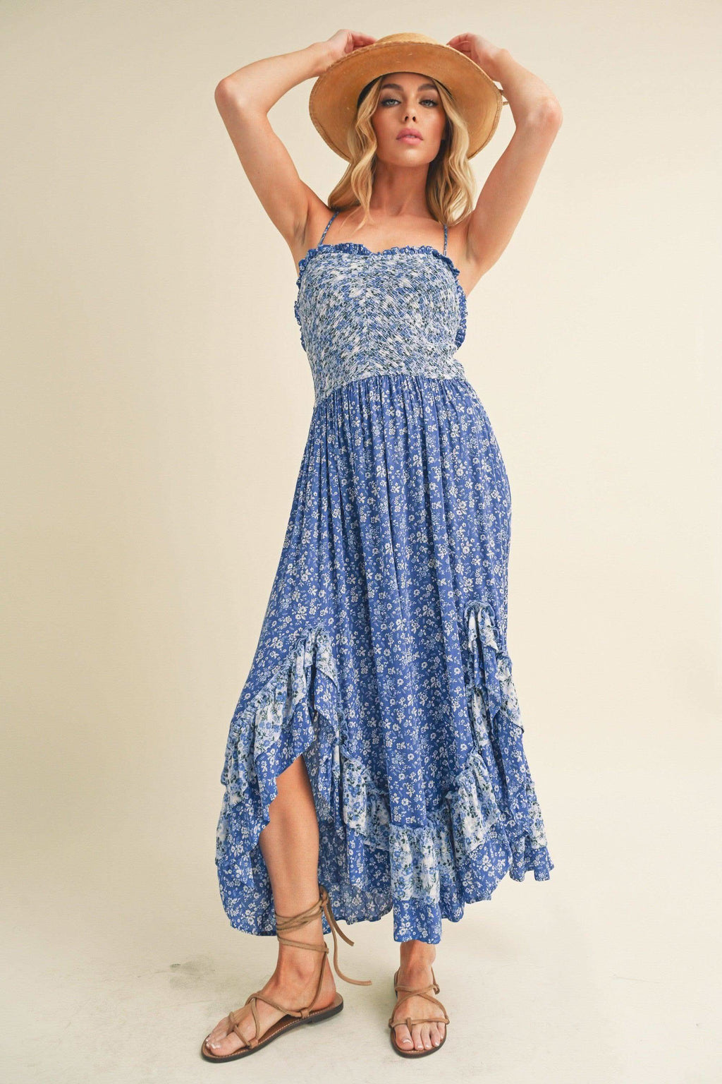 Aemi + Co Ditsy Floral Ruffled Hem Maxi Cami Dress in - dresses photo