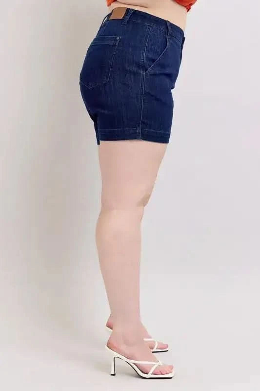 Judy Blue Plus Size High Waist Denim Shorts - SwagglyLife Home & Fashion