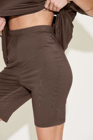 Basic Bae Full Size V-Neck Drop Shoulder T-Shirt and Shorts Set - SwagglyLife Home & Fashion Basic Bae Full Size V-Neck Drop Shoulder T-Shirt and Shorts Set - SwagglyLife Home & Fashion