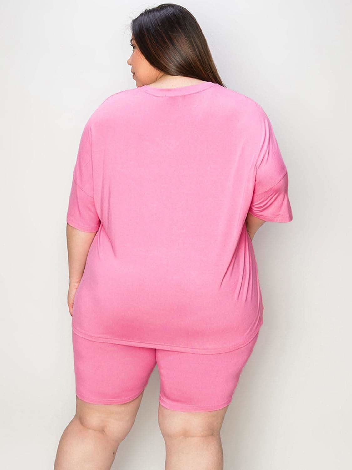 Basic Bae Full Size V-Neck Drop Shoulder T-Shirt and Shorts Set - SwagglyLife Home & Fashion Basic Bae Full Size V-Neck Drop Shoulder T-Shirt and Shorts Set - SwagglyLife Home & Fashion