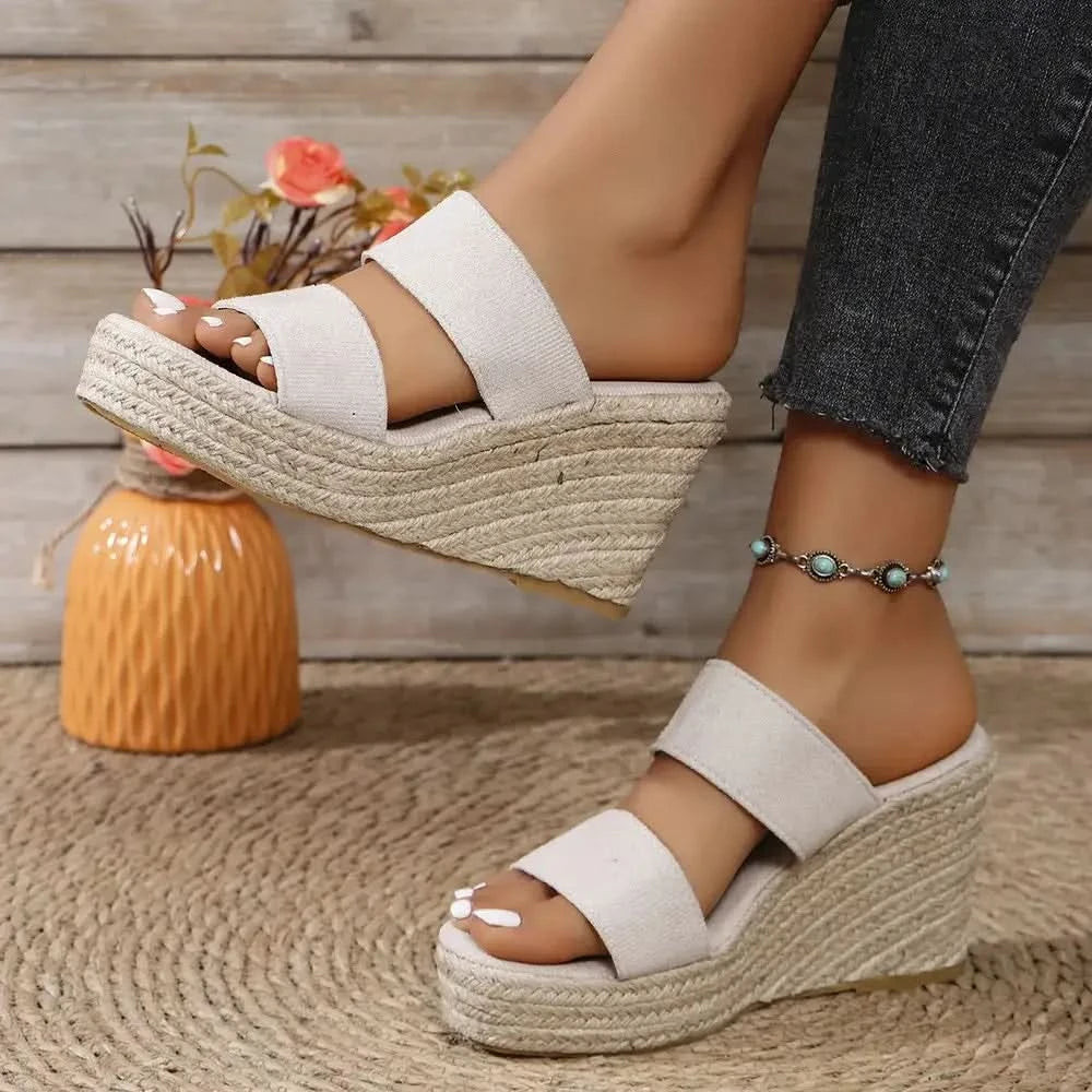 Open Toe Platform Wedge Sandals in - photo