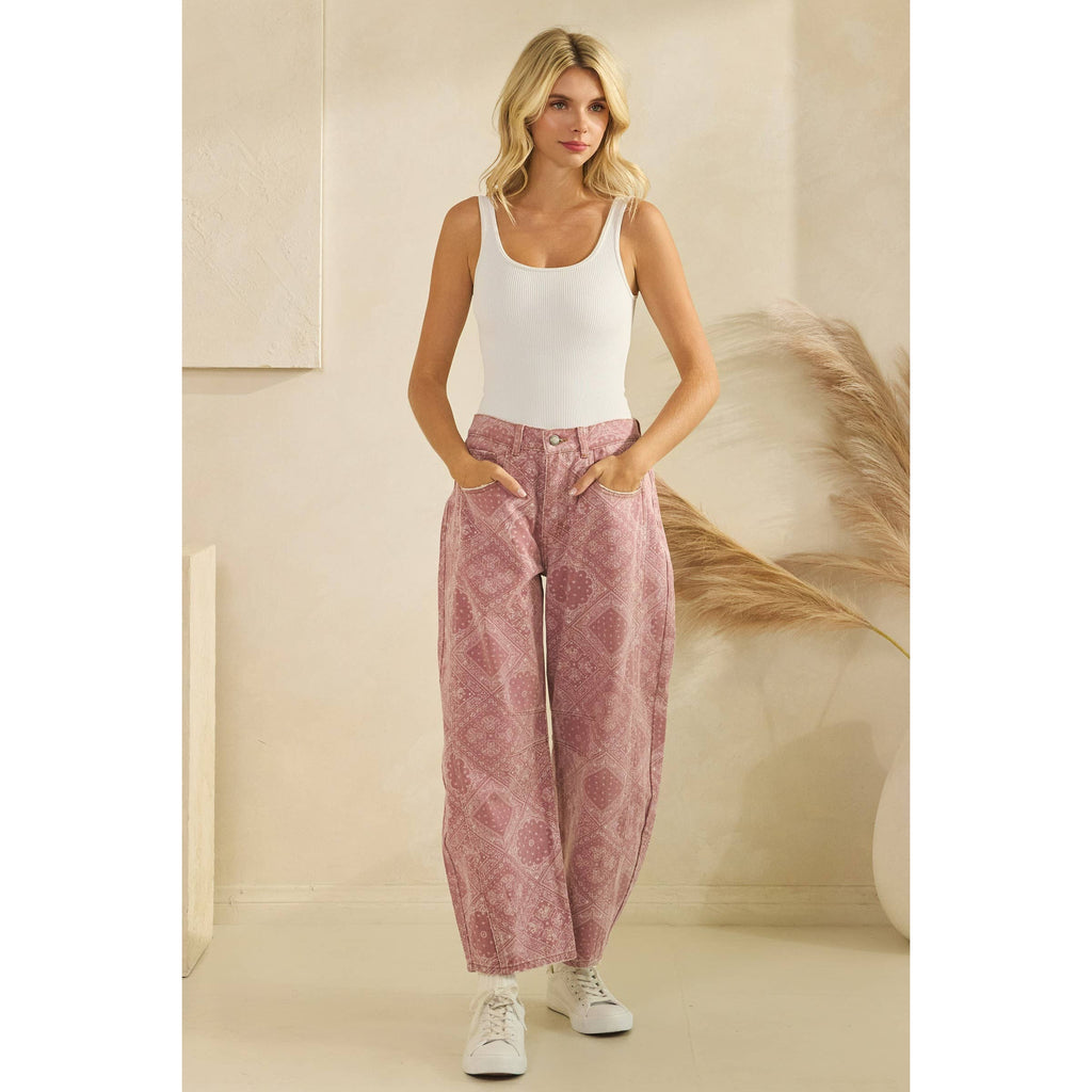 Vintage Pink Paisley Denim in - photo