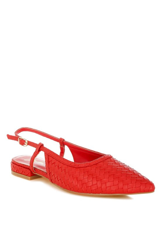 Kurina Woven Slingback Sandals in Red - photo