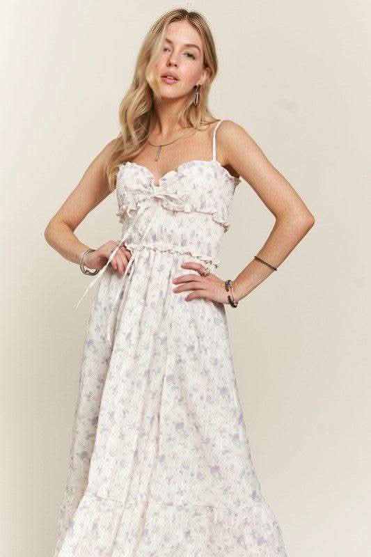 ADORA Smocked Floral Sweetheart Neck Cami Dress in - Dresses photo