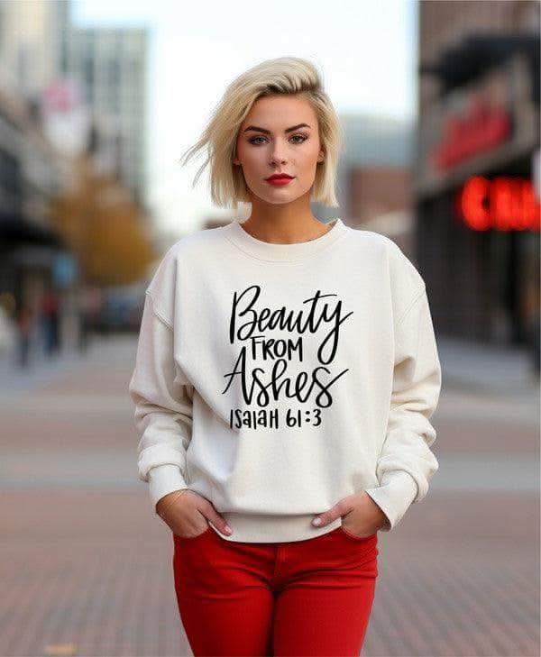 Beauty from Ashes Premium Bella Canvas Crew Sweatshirt - SwagglyLife Home & Fashion