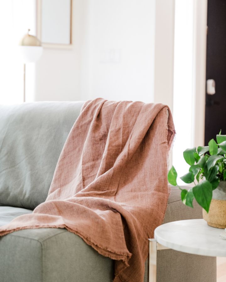 Stone Washed Linen Throw Blanket in - Blankets photo