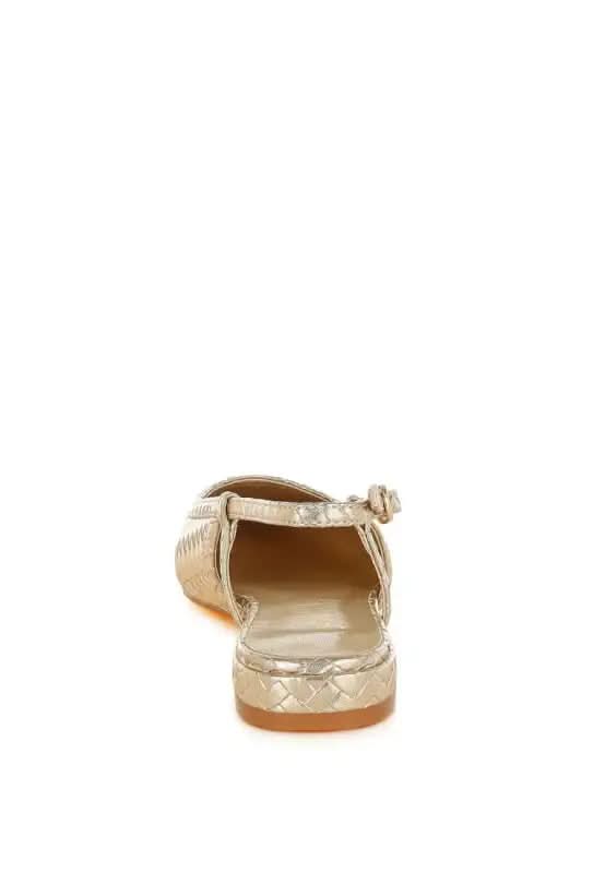 Kurina Metallic Woven Slingback Sandals in - photo