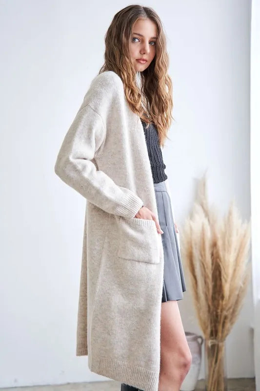 ADORA 2tone Sweater Open Cardigan in - photo