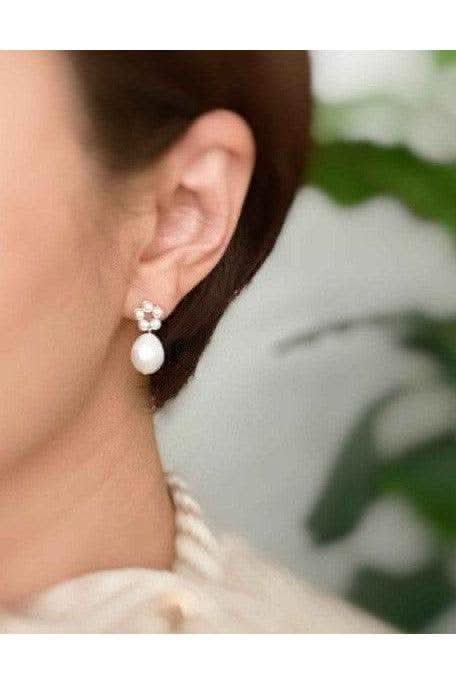 Blooming Freshwater Pearl Drop Earrings in - Earrings photo