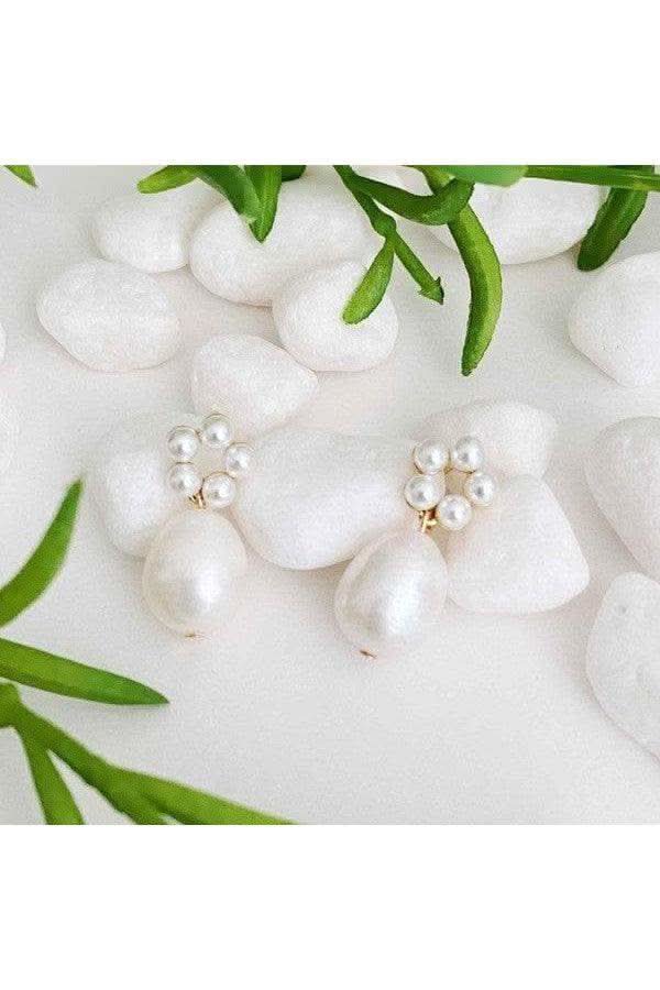 Blooming Freshwater Pearl Drop Earrings in Pearl OS - Earrings photo