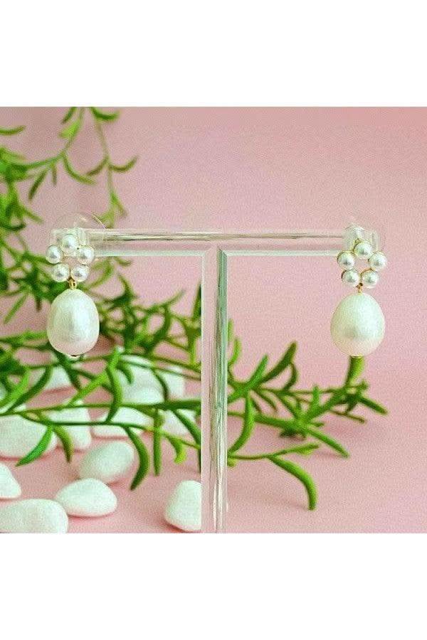 Blooming Freshwater Pearl Drop Earrings in - Earrings photo