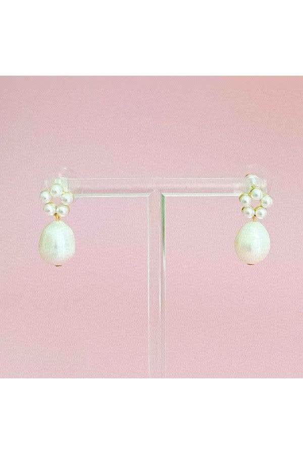 Blooming Freshwater Pearl Drop Earrings in - Earrings photo