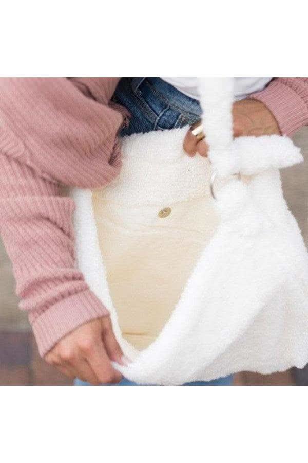 Boucle Sherpa Messenger Bag - SwagglyLife Home & Fashion Boucle Sherpa Messenger Bag - SwagglyLife Home & Fashion