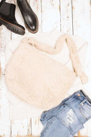 Boucle Sherpa Messenger Bag - SwagglyLife Home & Fashion Boucle Sherpa Messenger Bag - SwagglyLife Home & Fashion