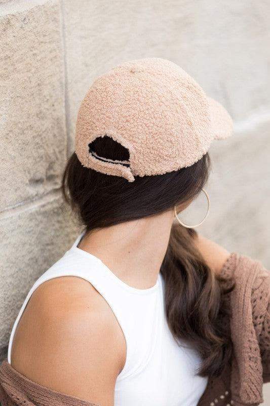 Boucle Sherpa Teddy Bear Knit Ball Cap in - Hats photo