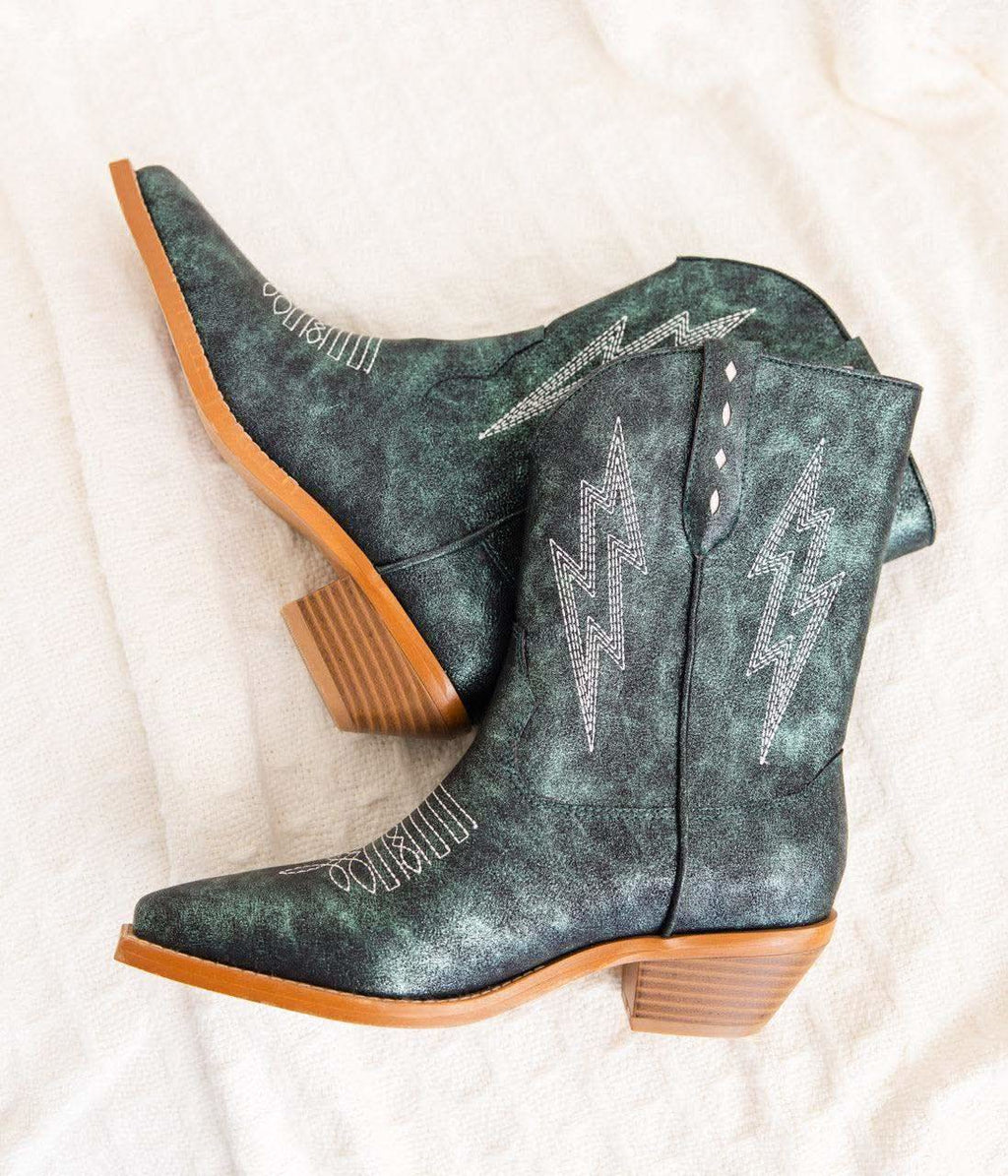 Bowie Metallic Boot in Teal in - Shoes photo