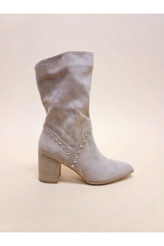 BRIGITTA Studded Booties, 3 Colors in TAUPE - Shoes photo