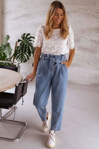 Brooklyn Crochet Lace Flower Embroidered Hallowed Blouse - SwagglyLife Home & Fashion Brooklyn Crochet Lace Flower Embroidered Hallowed Blouse - SwagglyLife Home & Fashion