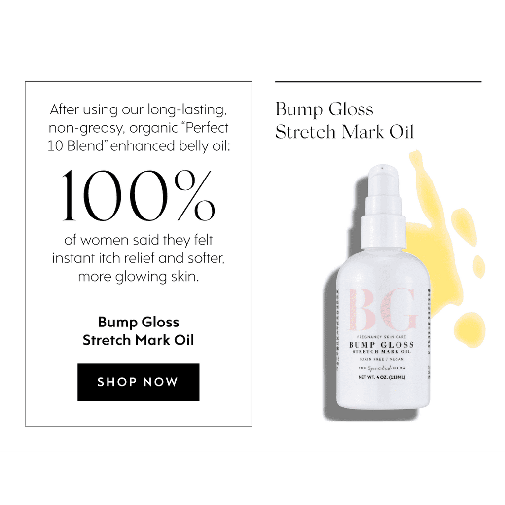 Bump Gloss Stretch Mark Oil in - Stretch Mark Oil > pregnancy stretch mark oil > pregnancy body oil > pregnancy safe skin care > pregnancy belly cream > organic pregnancy products photo