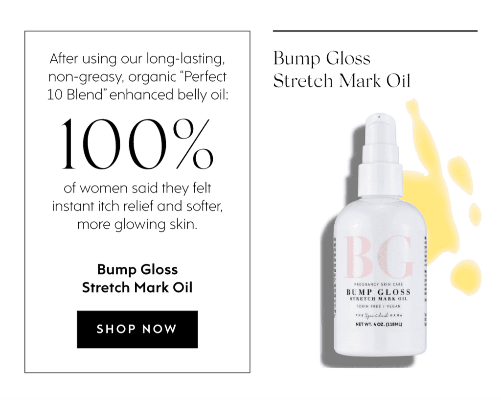 Bump Gloss Stretch Mark Oil in - Stretch Mark Oil > pregnancy stretch mark oil > pregnancy body oil > pregnancy safe skin care > pregnancy belly cream > organic pregnancy products photo
