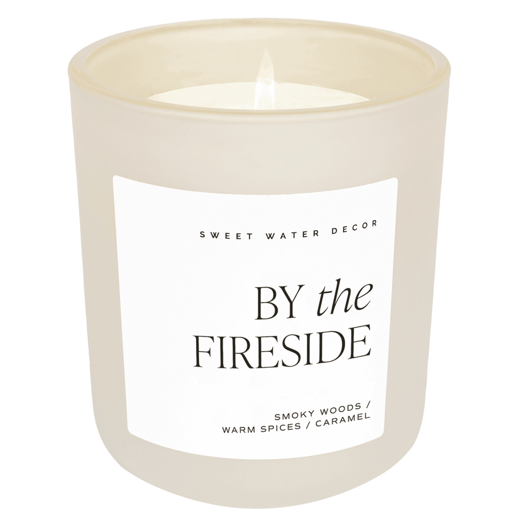 By The Fireside Soy Candle - Tan Matte Jar - 15 oz - SwagglyLife Home & Fashion