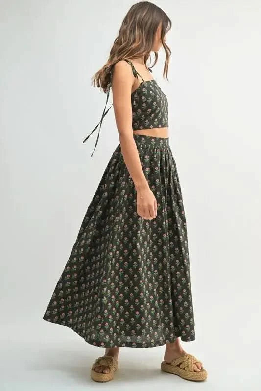 MABLE Floral Crop Top and Skirt Set in - photo