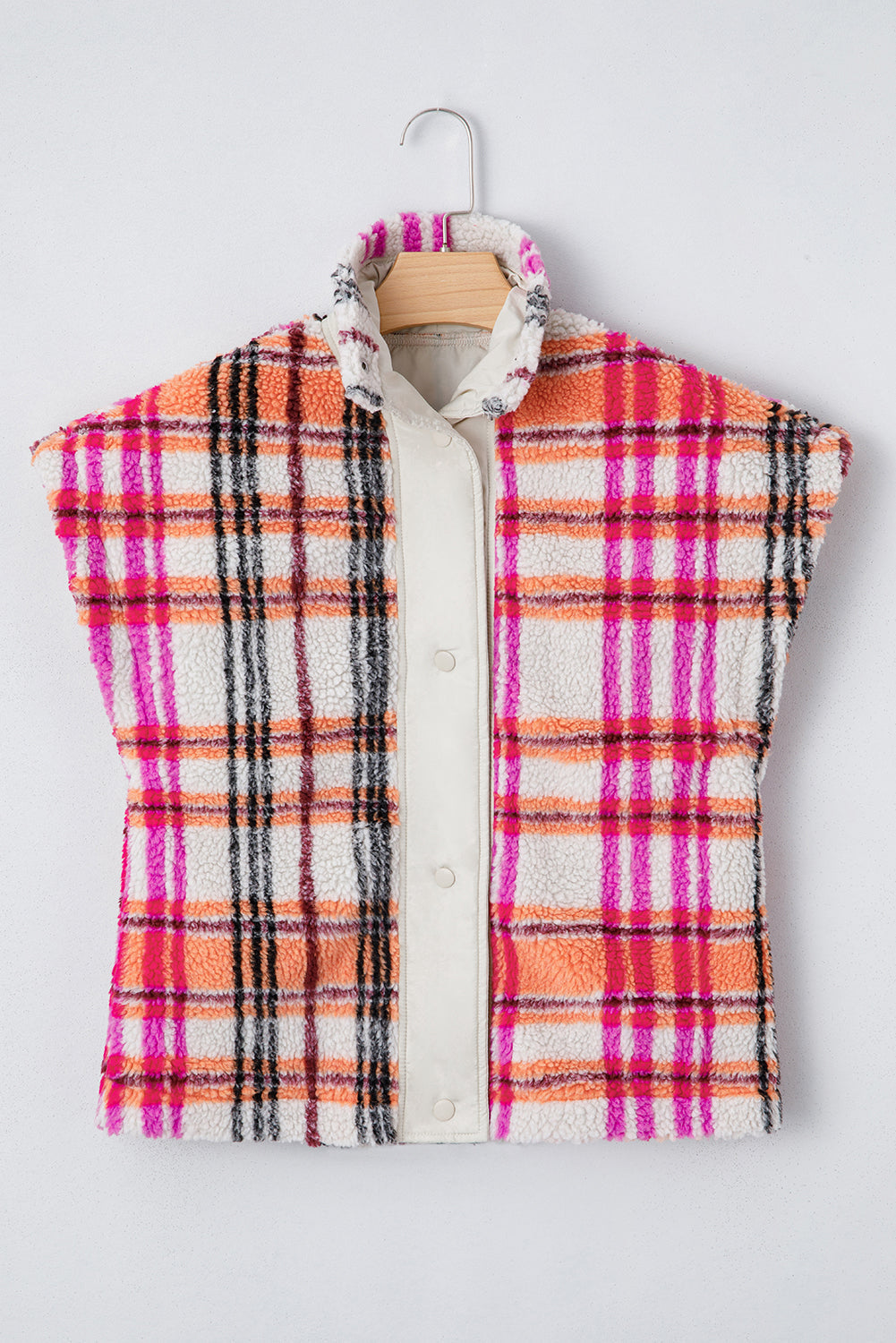 Molly Sherpa Plaid Jacket Vest in - Outerwear/Vests photo