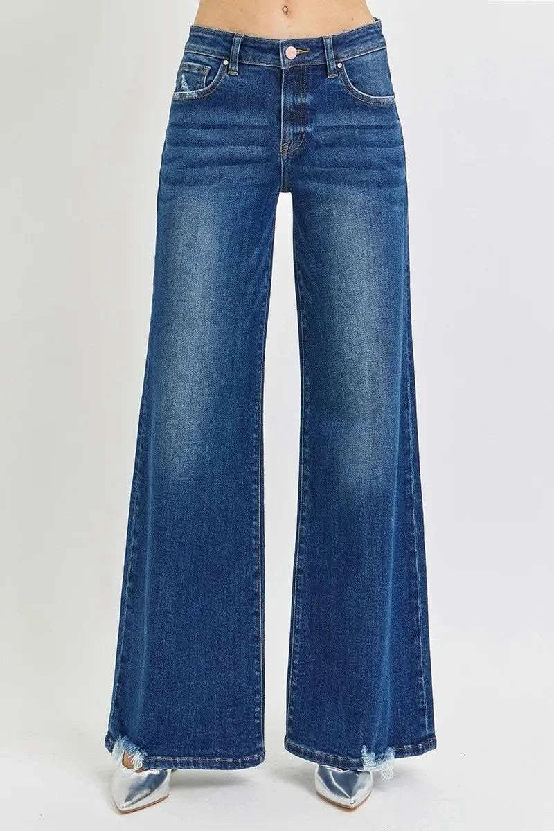 RISEN Full Size Mid Rise Wide Jeans Plus Size in - photo