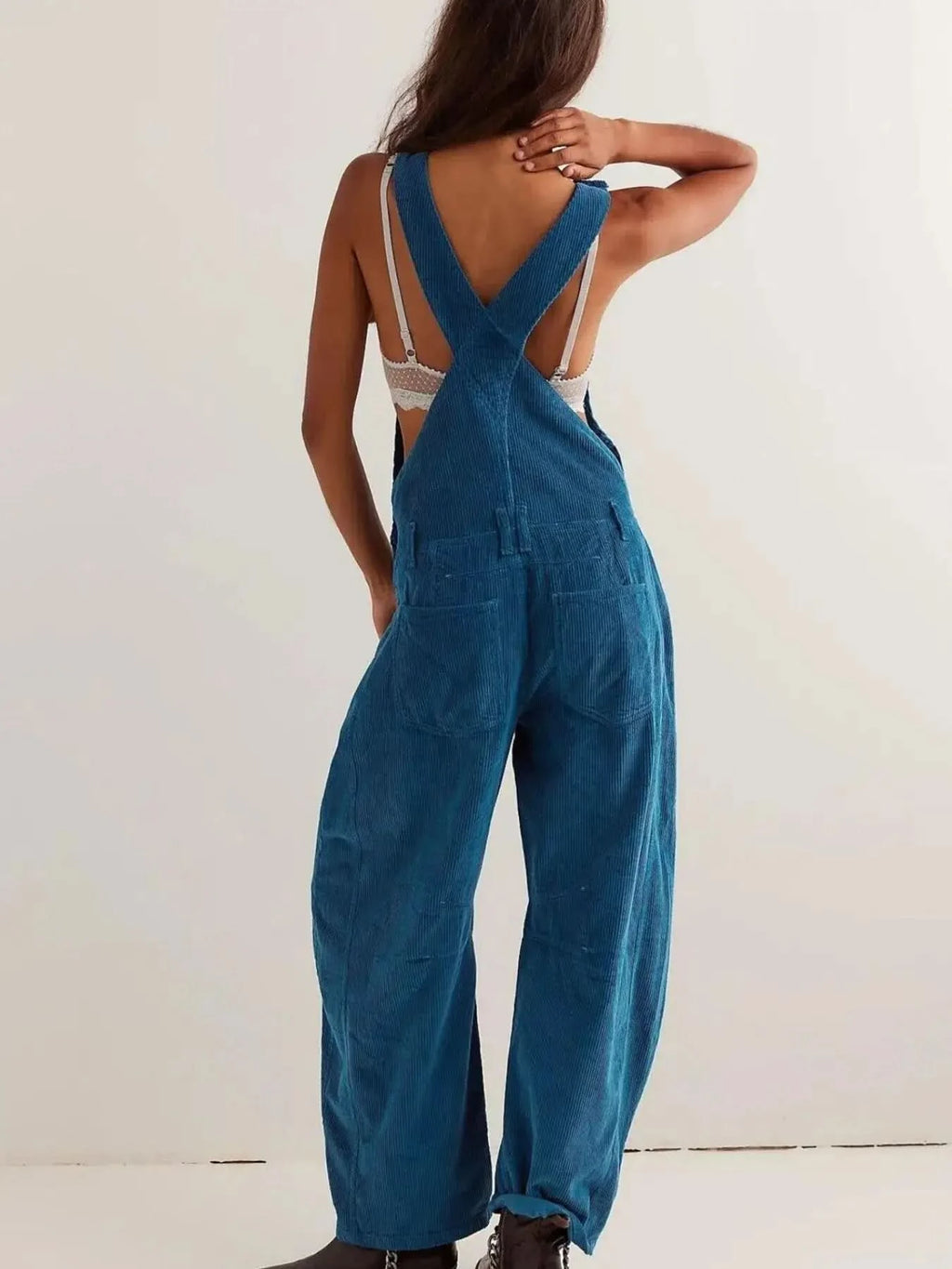 Corduroy Wide-Leg Overall with Adjustable Straps in - photo