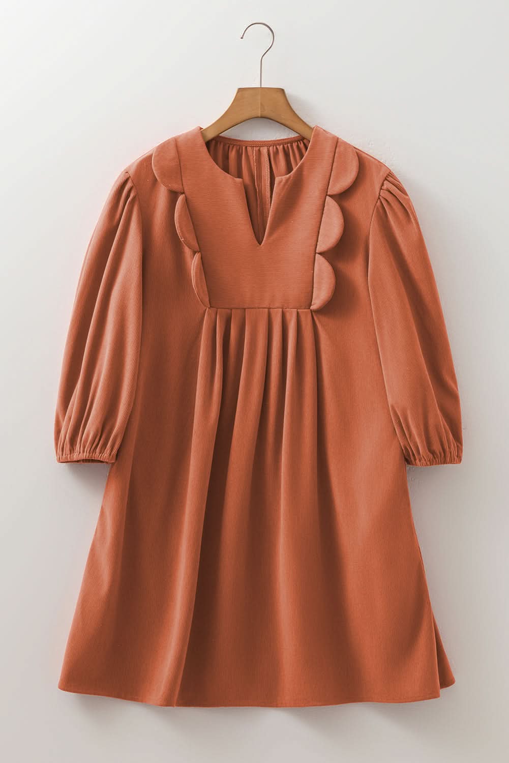 Yaranina Pleated Corduroy Mini Dress in - Mini Dresses photo