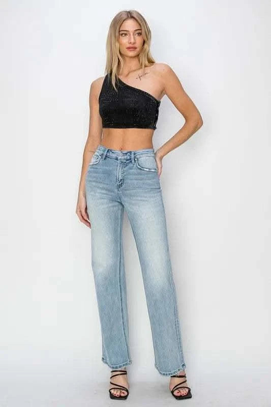 RISEN Full Size High Rise Straight Jeans Plus Size in - photo