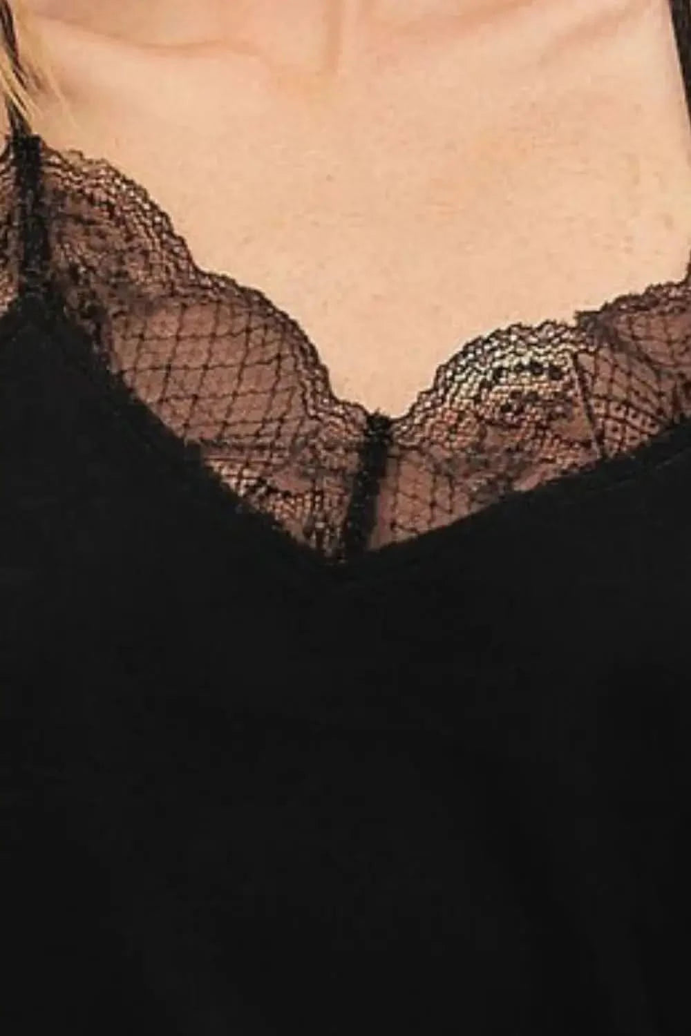 BiBi Lace Cami Solid Tank Top - SwagglyLife Home & Fashion BiBi Lace Cami Solid Tank Top - SwagglyLife Home & Fashion