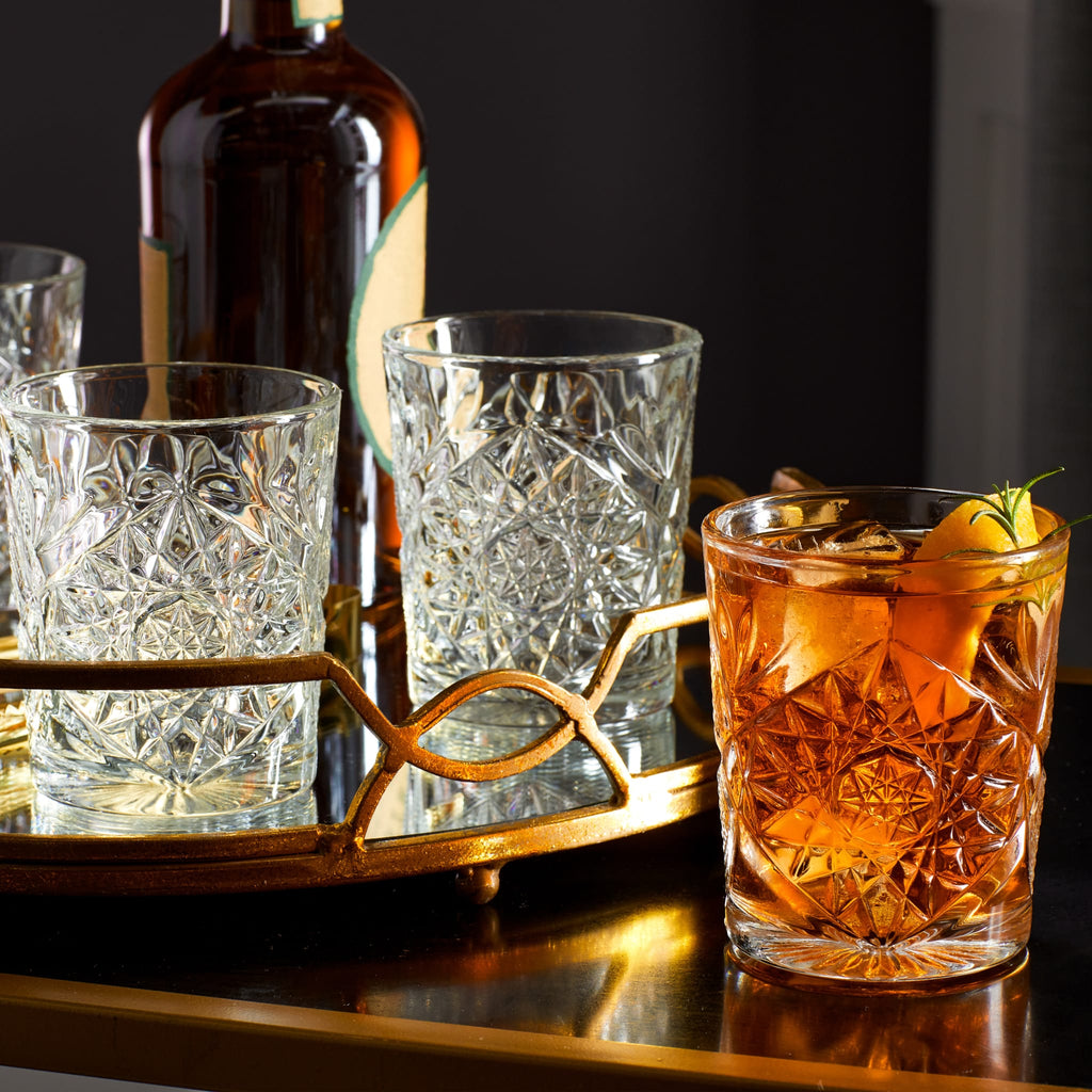 Libbey Hobstar Double Old Fashioned Glasses, 12 ounce, Clear, Set of 4 in - Cocktails and Spirits photo