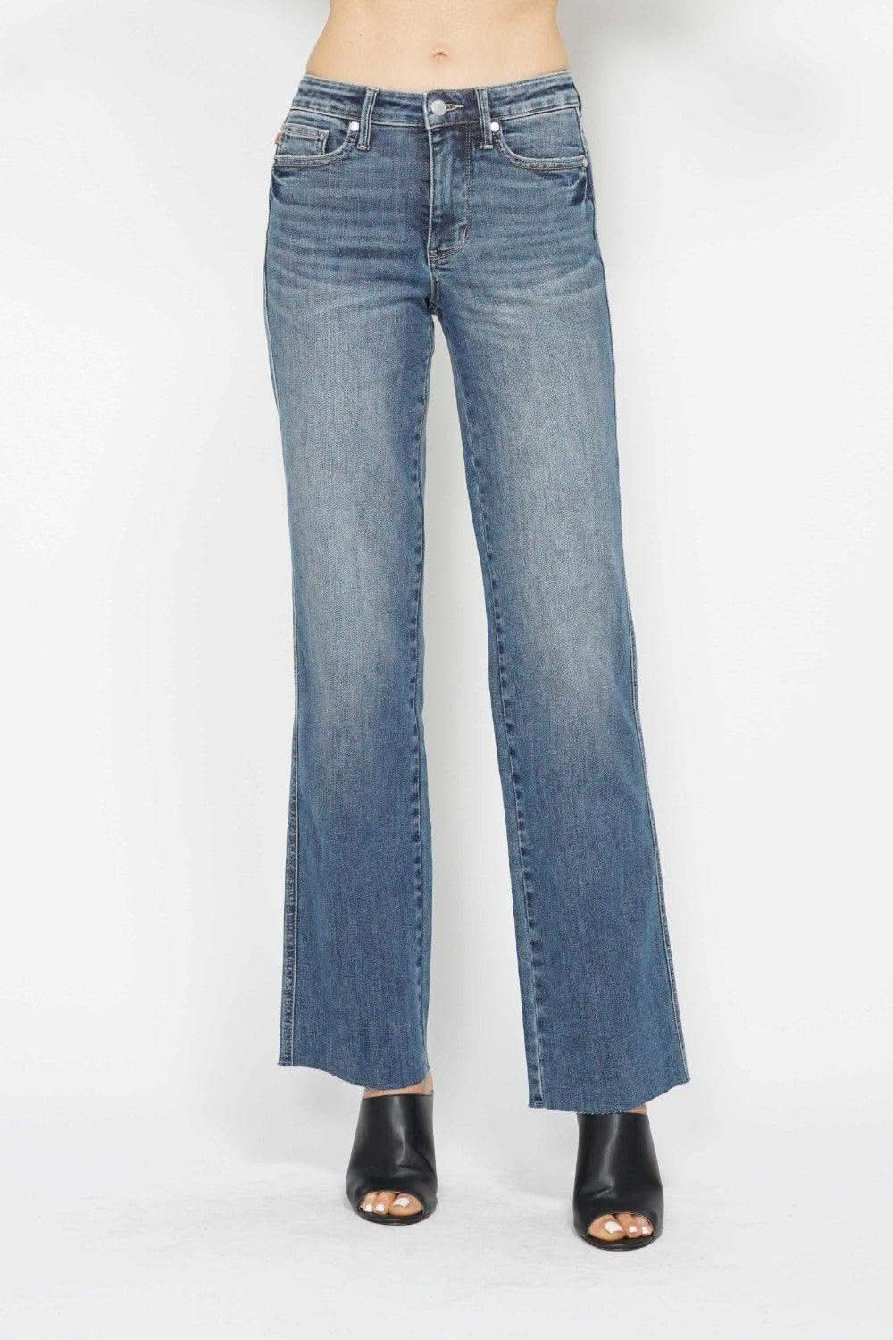 Judy Blue Full Size Tummy Control Straight Jeans in Medium - jeans photo