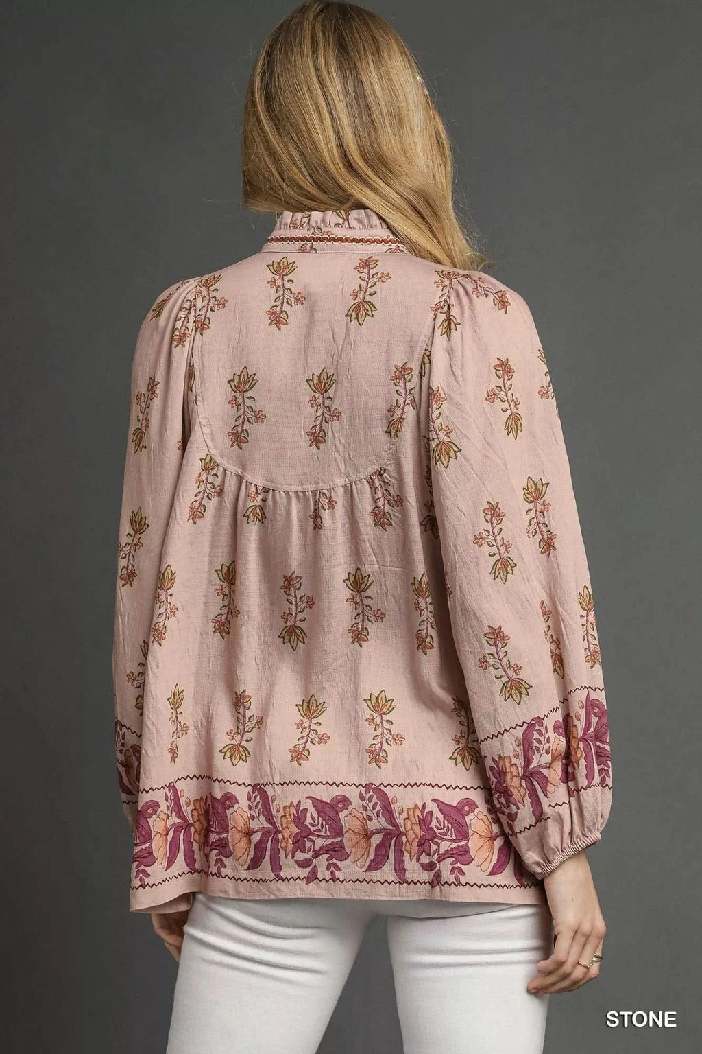 Umgee Floral Boho Peasant Blouse in - photo