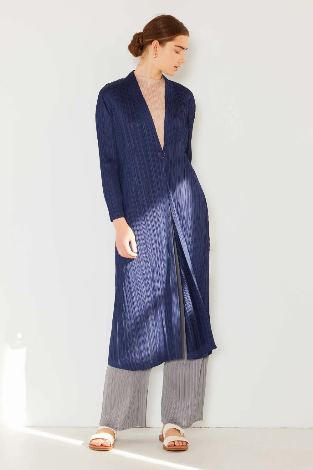 Marina West Swim Pleated Long Sleeve Cardigan in - photo