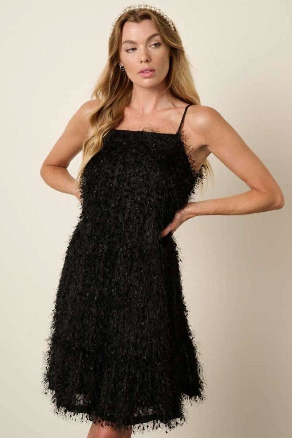 Mittoshop Feather Ruffle Hem Mini Cami Dress in - Dresses photo