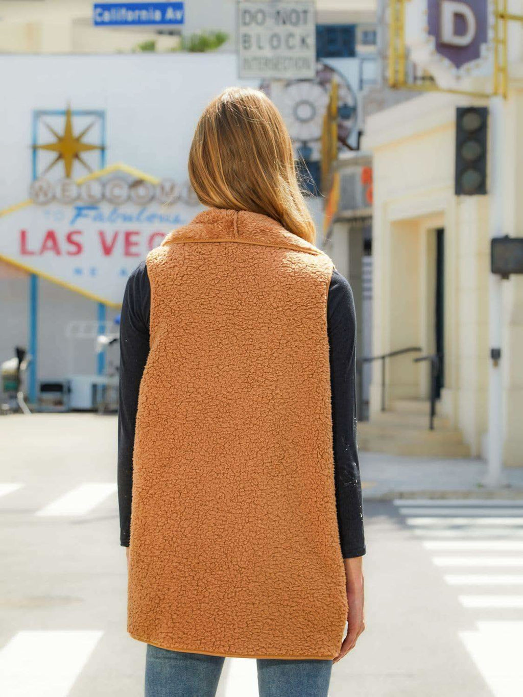 Open Front Collared Vest - SwagglyLife Home & Fashion