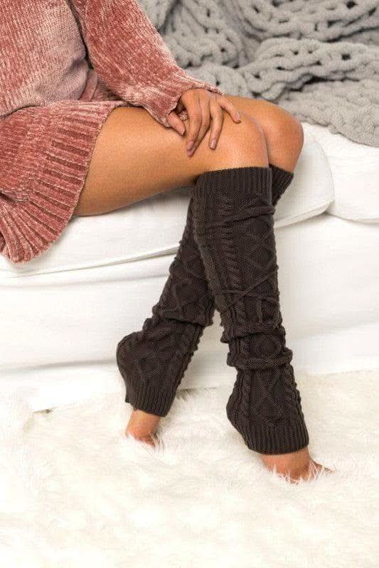 Cable Knit Long Tie Leg Warmer - SwagglyLife Home & Fashion